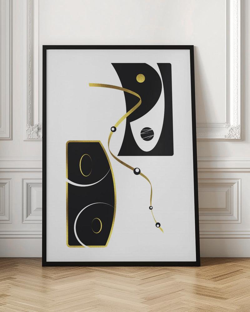 Black & White Abstract No. 2 | gold Poster